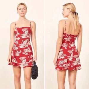 Reformation Kendall Animal Safari Mini Dress